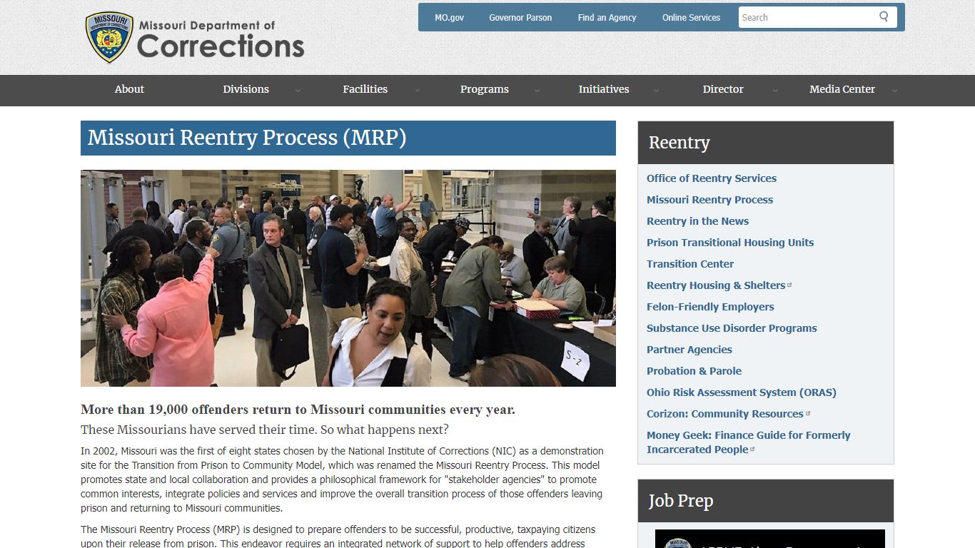 Missouri Reentry Process (MRP) - Missouri Department of Corrections